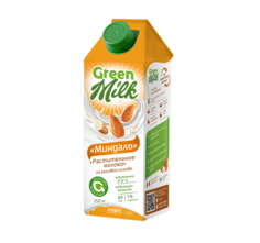 Растительный напиток на рисовой основе Миндаль 0,75 л 12 шт, Green Milk