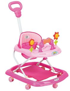 Ходунки Наша Игрушка Flower, свет, звук, ручка для родителей, розовый