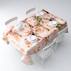 Скатерть с пропиткой, СИРЕНЬ, Молодые розы, 140х220см