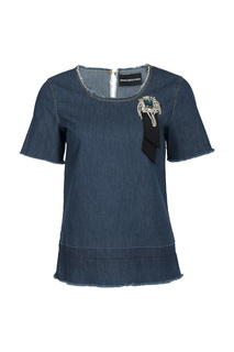 Блуза женская MARCO BOLOGNA 88832 синяя 42