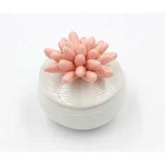 Декоративная шкатулка "Белая с персиковым цветком", 7x7x5,6 см Феникс Презент