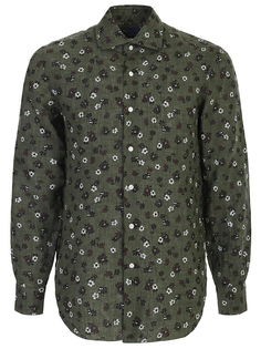 Льняная рубашка с принтом Barba