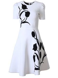 Расклешенное платье с принтом Carolina Herrera