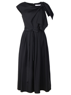 Хлопковое платье-миди с бантом Carolina Herrera