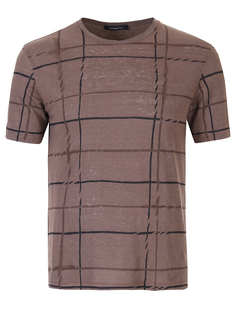 Льняная футболка в клетку Ermenegildo Zegna