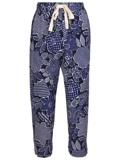 Брюки шелковые с принтом Erika Cavallini