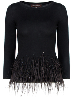Блуза с перьями Carolina Herrera