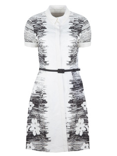 Хлопковое платье с принтом Carolina Herrera