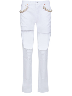 Джинсы с прорезами Forte Couture