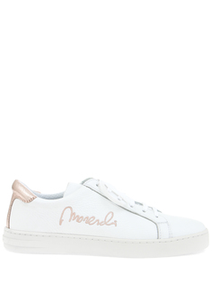 Кеды кожаные с принтом Moreschi