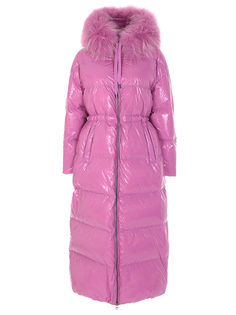 Пуховик стеганый с мехом енота Naumi