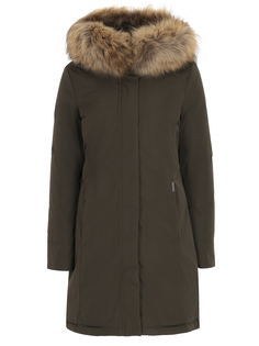 Пуховик с меховой отделкой Woolrich
