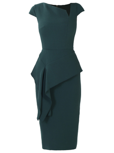 Шерстяное платье-миди с оборкой Roland Mouret