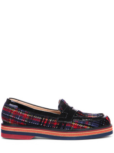 Лоферы текстильные в клетку Fratelli Rossetti