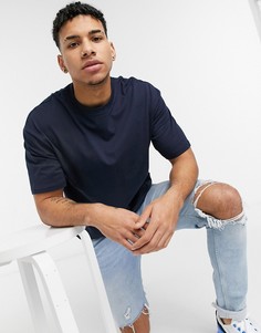 Темно-синяя свободная футболка Jack & Jones Core-Темно-синий