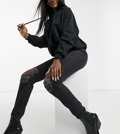 Черные облегающие джинсы со рваной отделкой на коленях Dr Denim Tall Nora-Черный цвет