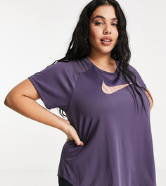 Фиолетовая футболка Nike Running Plus Icon Clash-Сиреневый