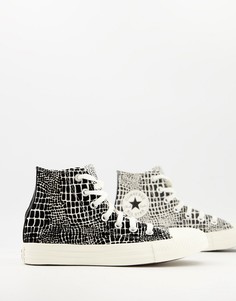 Серые высокие кроссовки со змеиным принтом Converse Chuck Taylor All Star Hi-Серый