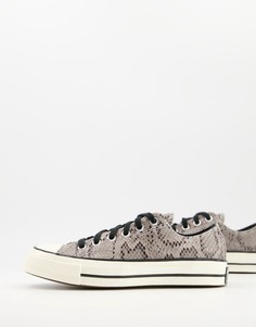 Серые низкие кеды со змеиным принтом Converse Chuck 70 Low-Серый