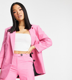 Розовый однобортный пиджак узкого кроя в винтажном стиле ASOS DESIGN Petite-Розовый цвет
