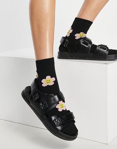 Черные сандалии в спортивном стиле ASOS DESIGN Factually-Черный цвет