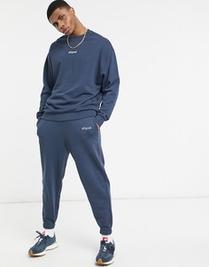 Темно-синие oversized-джоггеры с принтом «All Good» ASOS DESIGN (от комплекта)-Темно-синий