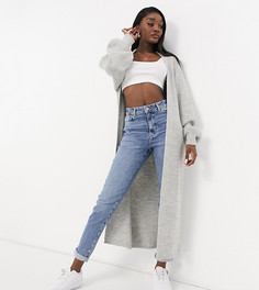Серый кардиган макси без застежки ASOS DESIGN Tall