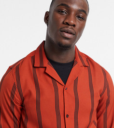 Оранжевая рубашка классического кроя с принтом ASOS DESIGN Tall-Оранжевый цвет