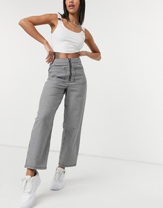 Брюки прямого кроя в мелкую черно-белую клетку ASOS DESIGN-Многоцветный