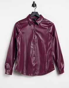 Бордовые джоггеры из искусственной кожи Parisian-Красный