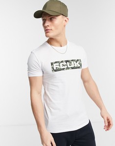 Белая футболка с логотипом "FCUK" French Connection-Белый