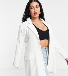 Oversized-блейзер кремового цвета In The Style Plus x Shaughna-Кремовый