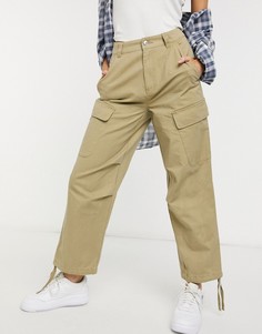 Светло-бежевые брюки карго с карманами 3D ASOS DESIGN-Кремовый