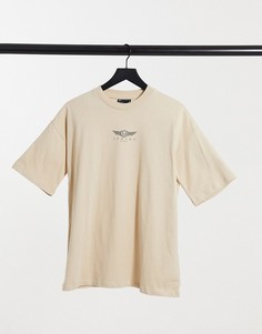 Светло-бежевая футболка с графическим принтом "Luxury" ASOS DESIGN-Бежевый