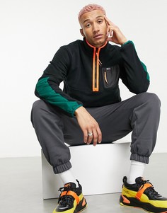 Черный флисовый свитшот с молнией до груди Tommy Jeans Timeless-Черный цвет
