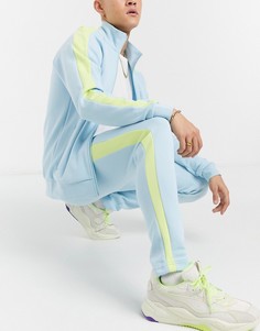 Спортивные штаны цвета аквамарин с логотипом Puma Luxe-Голубой