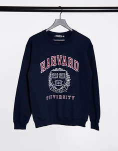 Темно-синий свитшот с логотипом Missguided harvard