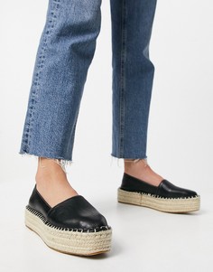 Черные эспадрильи на плоской платформе ASOS DESIGN July-Черный цвет