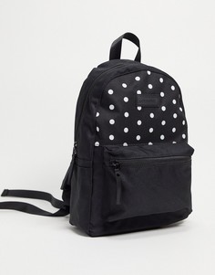 Черный маленький рюкзак в горошек Consigned Finely-Черный цвет