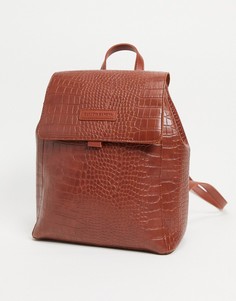 Светло-коричневый рюкзак с эффектом крокодиловой кожи Claudia Canova
