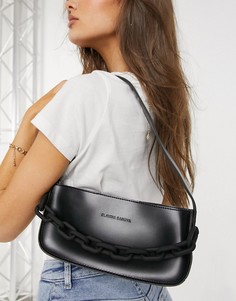 Черная сумка на плечо с крупной цепочкой Claudia Canova Baguette-Черный цвет