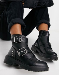 Черные ботинки с заклепками New Look-Черный цвет