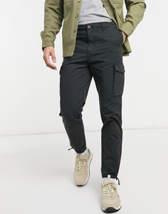 Черные брюки карго с манжетами Selected Homme-Черный цвет