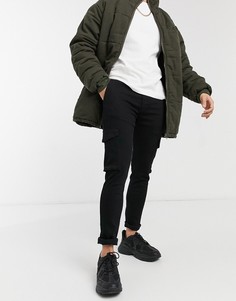 Черные узкие джинсы карго Jack & Jones Intelligence Liam-Черный цвет