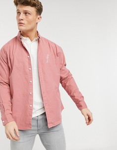 Малиновая оксфордская oversized-рубашка в стиле 90-х с вышитым логотипом на груди ASOS DESIGN-Красный