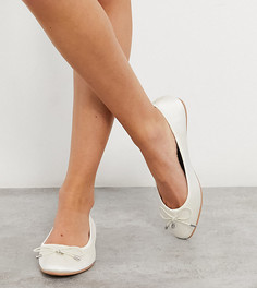Балетки цвета слоновой кости, для широкой стопы ASOS DESIGN Wide Fit Lallie-Белый