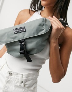 Серая сумка-кошелек на пояс с застежкой-зажимом спереди Consigned-Серый