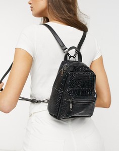Черный рюкзак с эффектом крокодиловой кожи Claudia Canova-Черный цвет