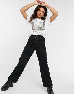Белая футболка с принтом "Lowry" Topshop-Белый