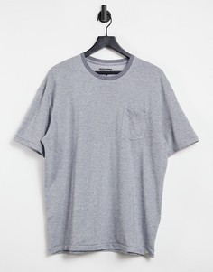 Голубая меланжевая трикотажная футболка в стиле "oversized" Jack & Jones Originals-Темно-синий
